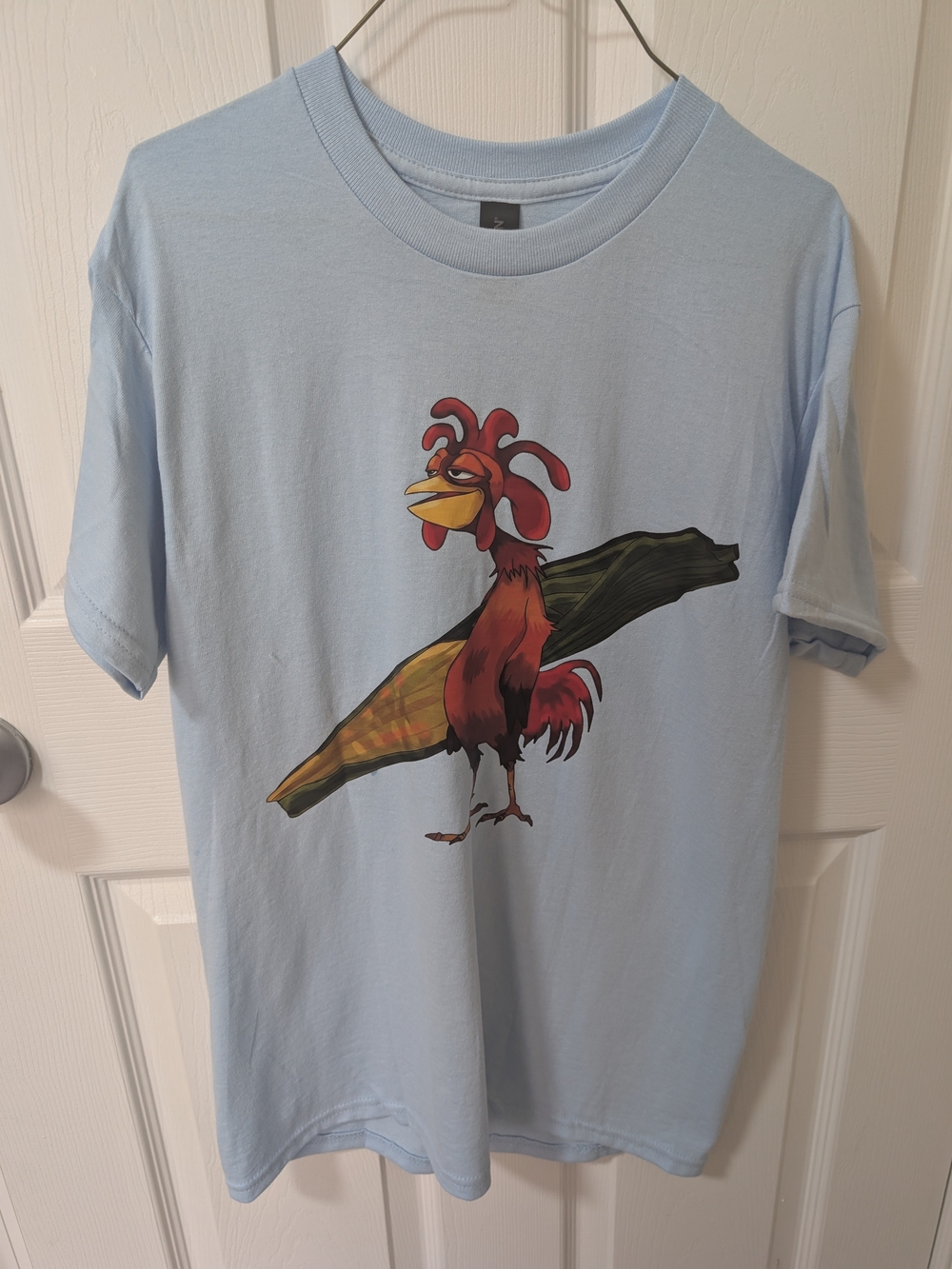 Chicken Joe Graphic Gildan Light Blue T Shirt (S)